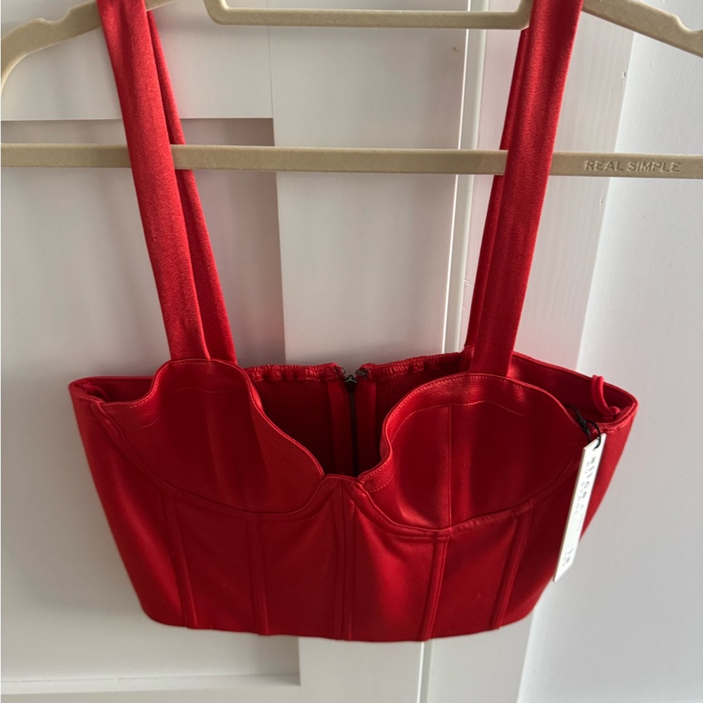 Alice + Olivia Red Crop Top